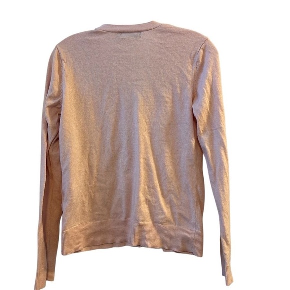 7th Avenue Women's Pink Cardigan Sweater Size L Long Sleeve V-Neck Jewel Buttons - Picture 8 of 9